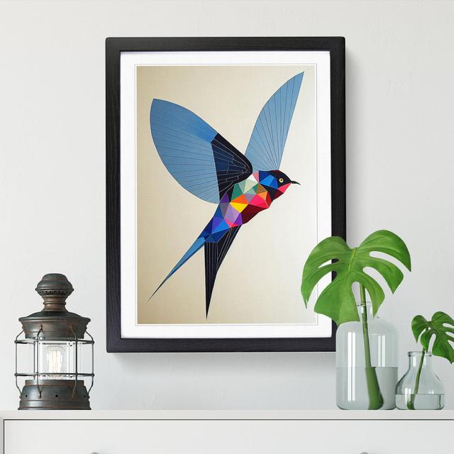 Swallow Polygon - Single Picture Frame Graphic Art ClassicLiving Frame Option: Black, Size: 64cm H x 46cm W x 2cm D on Productcaster.