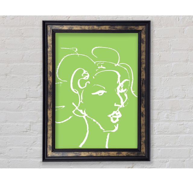 Pretty Lady Sketch - Single Picture Frame Art Prints Bright Star Size: 59.7cm H x 42.1cm W x 8cm D, Colour: Lime Green on Productcaster.