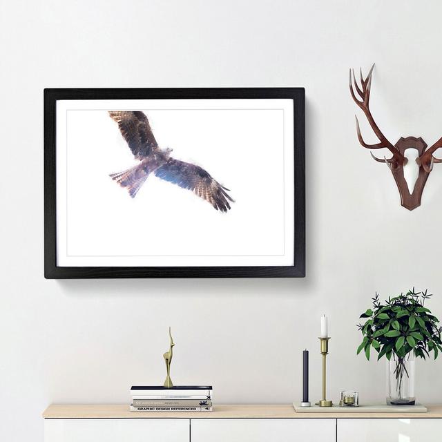 Flying Eagle - Picture Frame Graphic Art Print East Urban Home Size: 45cm H x 63cm W x 2cm D, Frame Option: Black Framed on Productcaster.