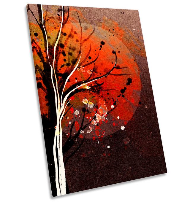 Tree Brown Sunset - Wrapped Canvas Painting Marlow Home Co. Size: 61cm H x 40.6cm W x 2cm D on Productcaster.