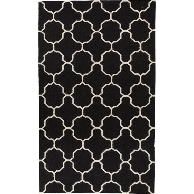 Duda Handmade Kilim Wool Black Rug Fairmont Park Rug Size: Rectangle 140 x 200cm on Productcaster.