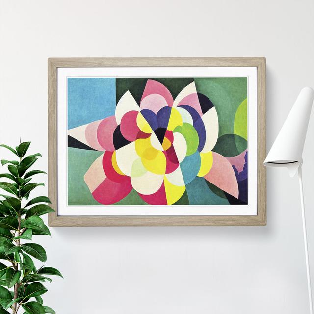 Hydrangea Flower Abstract Vol.2 - Single Picture Frame Painting Metro Lane Frame Colour: Oak, Size: 46cm H x 64cm W x 2cm D on Productcaster.