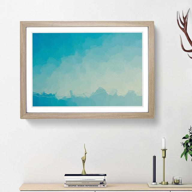 Mountains of Blue in Abstract - Picture Frame Graphic Art Print East Urban Home Frame Option: Oak Framed, Size: 48cm H x 65cm W x 2cm D on Productcaster.