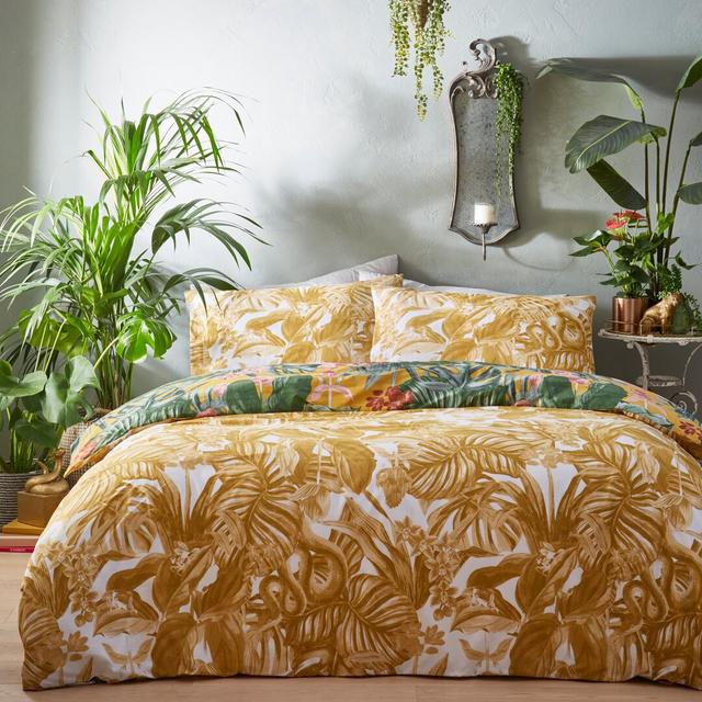 Duvet Cover Set furn. Colour: Mustard, Size: Double Duvet Cover + 2 Standard Pillowcases on Productcaster.