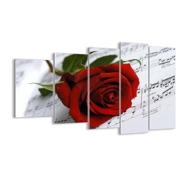 Music of Feelings in Scarlet - 5 Piece Unframed Photograph Print Set on Glass Ebern Designs Size: 100cm H x 150cm W x 1.8cm D on Productcaster.