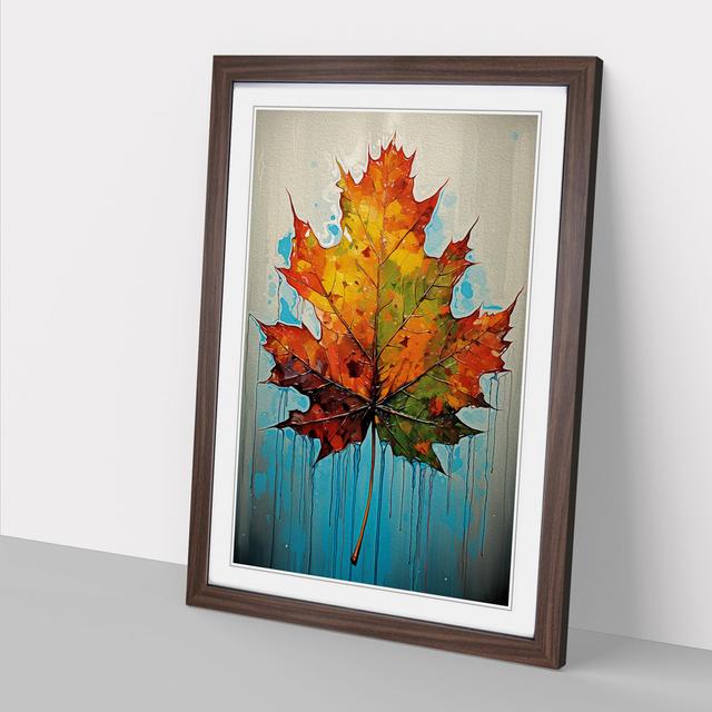 Leaf Modern No.3 - Print Marlow Home Co. Format: Walnut, Size: 34cm H x 25cm W x 2cm D on Productcaster.