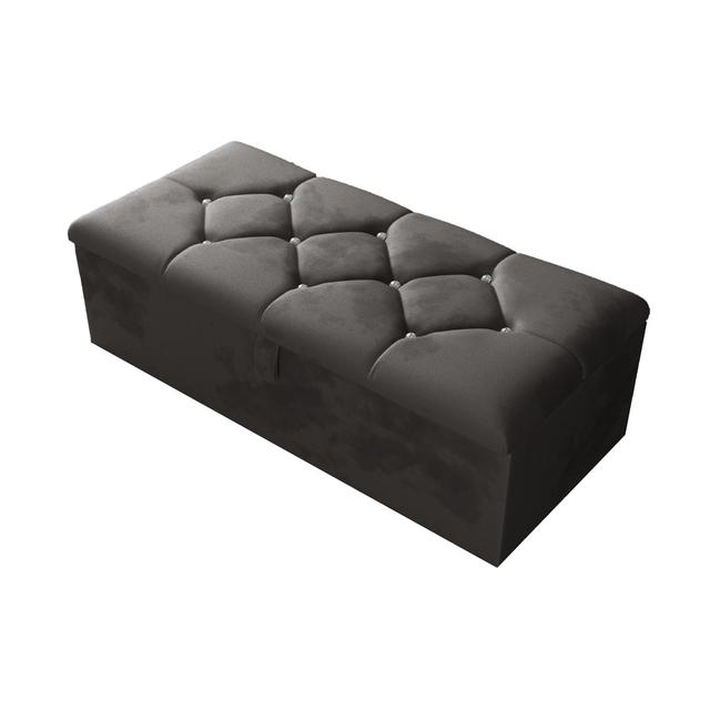 102 Wide Plush Velvet Ottoman Storage Box with Hydrolic Arm Canora Grey Upholstery Colour: Grey on Productcaster.