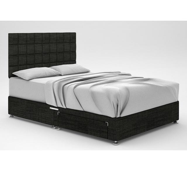 Stephanne Divan Bed Base 17 Stories Storage Type: 2 Drawers, Colour: Charcoal, Size: Double (4'6) on Productcaster.