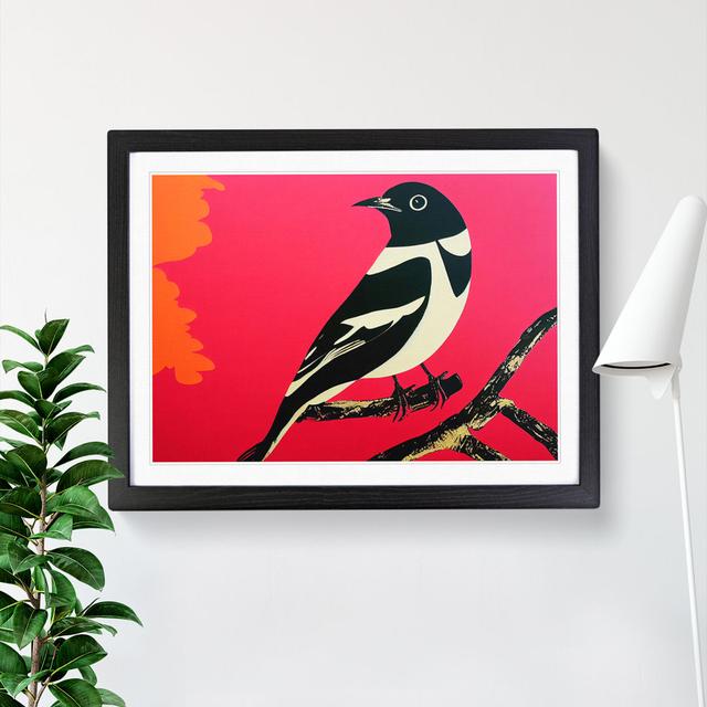 Captivating Magpie Bird - Single Picture Frame Print ClassicLiving Size: 25cm H x 34cm W x 2cm D, Format: Black on Productcaster.