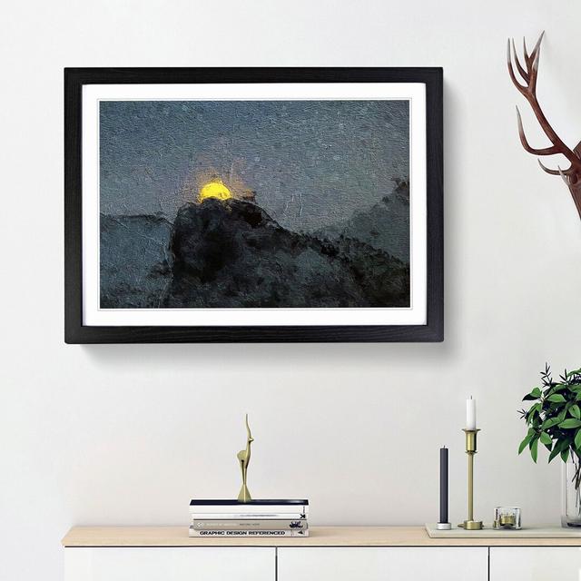 Moon Behind the Mountains in Canada - Picture Frame Painting Print East Urban Home Frame Option: Black Framed, Size: 27cm H x 36cm W x 2cm D on Productcaster.