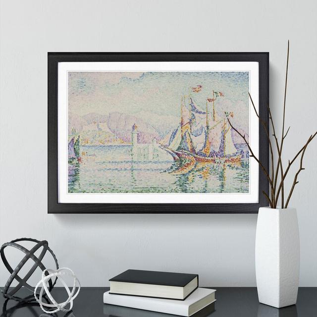 Antibes in the Morning by Paul Signac - Picture Frame Graphic Art East Urban Home Size: 27cm H x 36cm W x 2cm D, Frame Option: Black Framed on Productcaster.