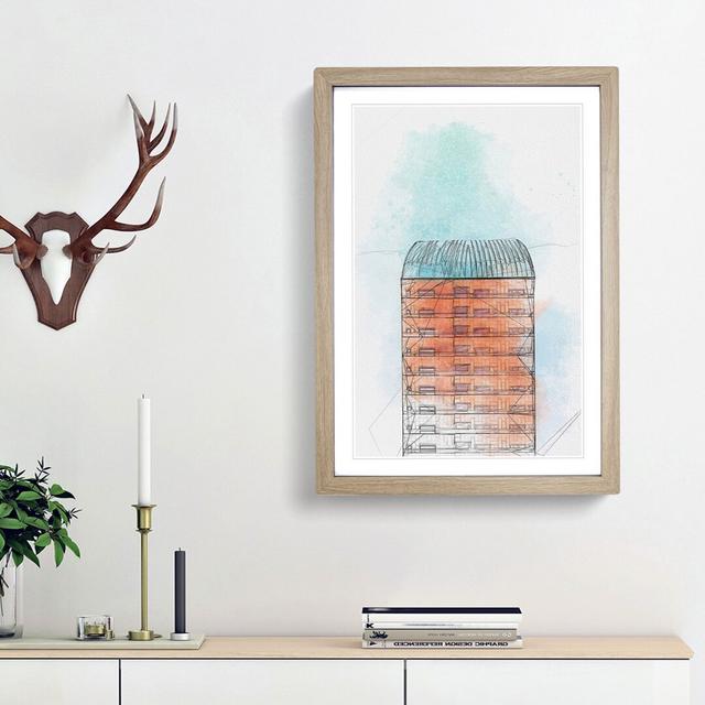 Sketching the Architecture Vol.39 - Picture Frame Drawing Print East Urban Home Size: 65cm H x 48cm W x 2cm D, Frame Option: Oak Framed on Productcaster.