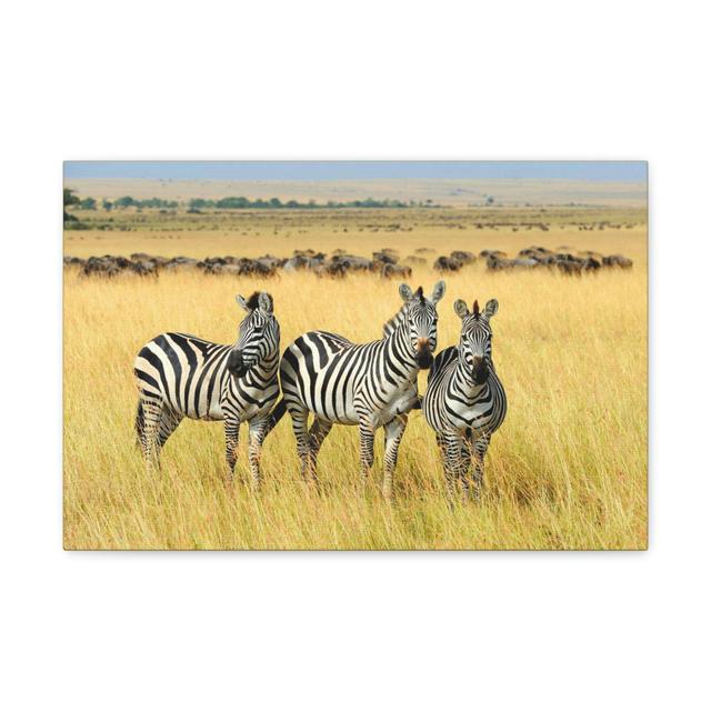 Zebra Group Zebra Troop Print Animal Wall Art Ebern Designs Size: 27.94cm H x 35.56cm W on Productcaster.