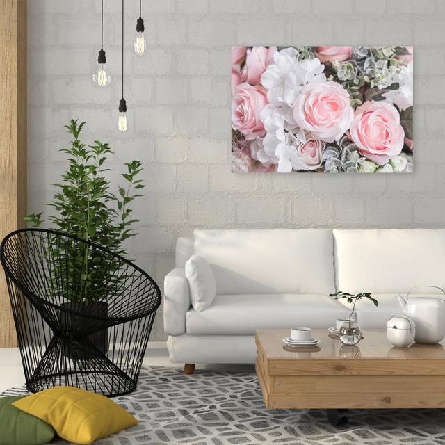 Leinwandbild Pink Flowers Ebern Designs Größe: 70 cm H x 100 cm B on Productcaster.