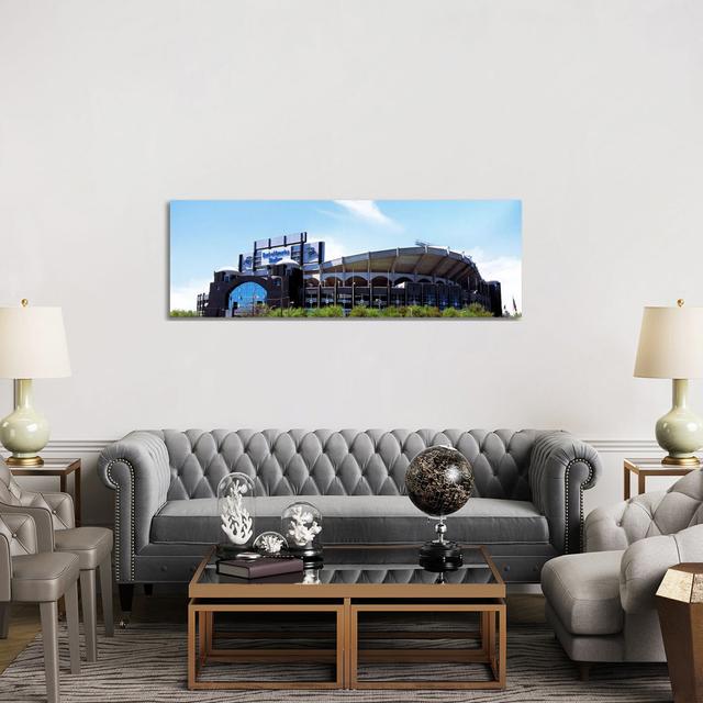 Football stadium in a City, Bank of America Stadium, Charlotte - Wrapped Canvas Panoramic Photograph Ebern Designs Size: 50.8cm H x 152.4cm W x 3.81cm on Productcaster.