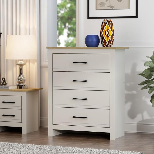 Limestone 4 - Drawer Chest of Drawers 17 Stories Colour: Grey on Productcaster.