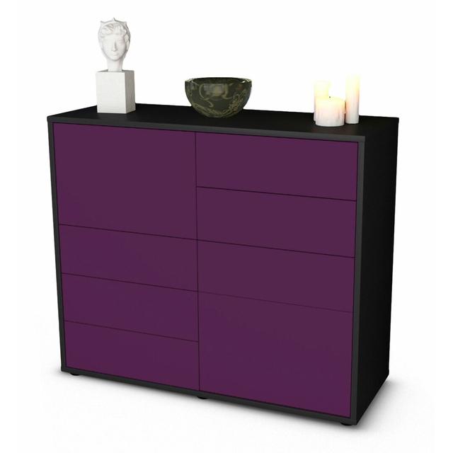 Reaon Sideboard Latitude Run Body and front colour: Anthracite/Purple on Productcaster.