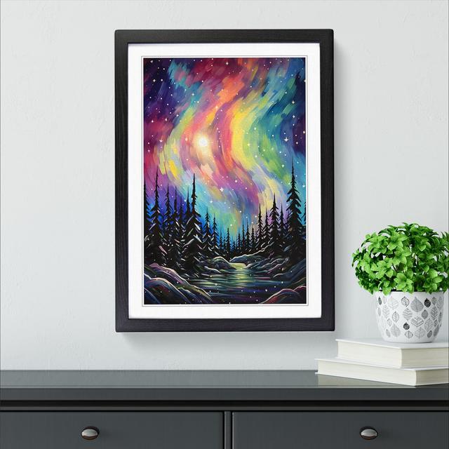 Northern Lights Expressionism Alpen Home Format: Black, Size: 64cm H x 46cm W x 2cm D on Productcaster.