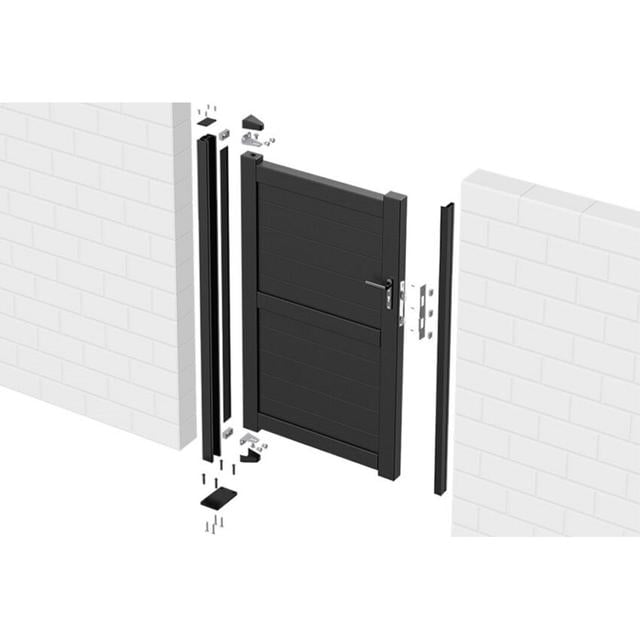 Aluminium Gate Post Readymade Gates Size: 240cm H x 5cm W x 8cm D, Finish: Grey on Productcaster.