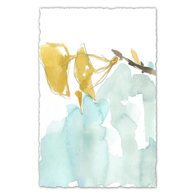 Ginkgo On Dusty Teal I by Jennifer Goldberger - Wrapped Canvas Art Prints Marlow Home Co. Size: 91cm H x 61cm W on Productcaster.