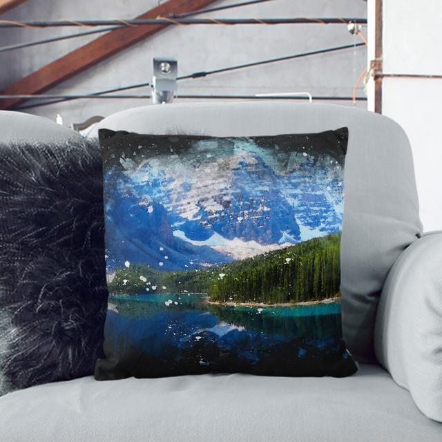 Mountain in Banff Park Canada Paint Splash Scatter Cushion with Filling (Set of 2) East Urban Home Size: 55cm H x 55cm W x 20cm D, Backing Colour: Sto on Productcaster.