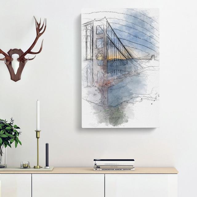 Mist over the Golden Gate Bridge - Wrapped Canvas Painting Print East Urban Home Size: 50cm H x 35cm W x 3cm D on Productcaster.