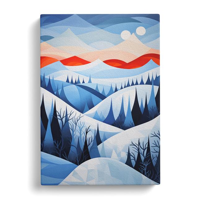 Winter Landscape Geometric - Art Prints Alpen Home Size: 60cm H x 40cm W x 3cm D on Productcaster.