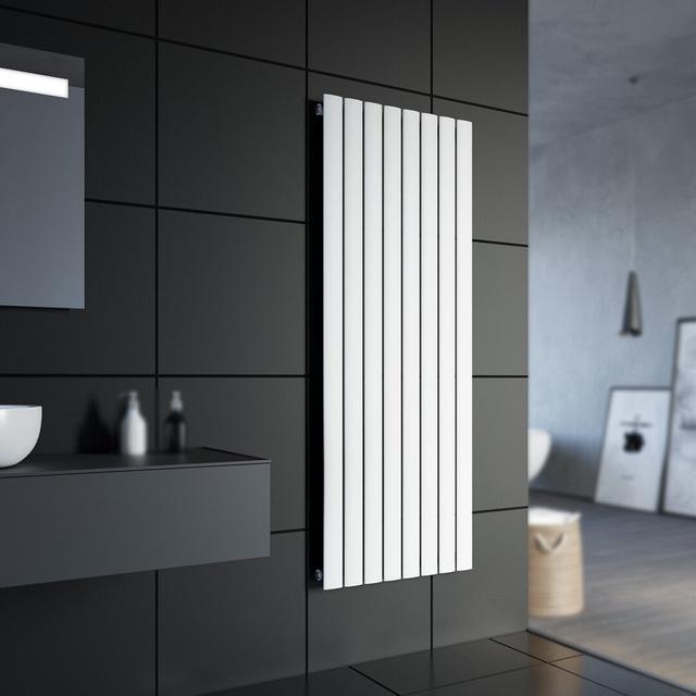 Route Vertical Flat Panel Radiator Belfry Heating Size: 160cm H x 61.6cm W x 10cm D, Radiator Colour: White on Productcaster.