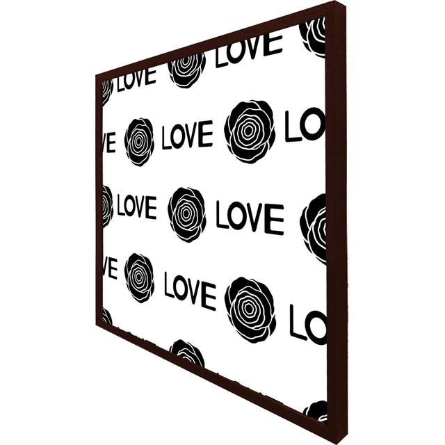 Moriches Rose And Love Print - Single Picture Frame Print ClassicLiving Format: Brown Framed, Size: 76cm H x 76cm W on Productcaster.