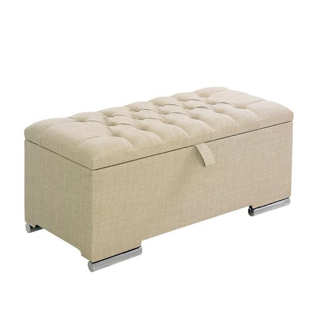 Chesterfield 138cm Wide Tufted Rectangle Solid Colour Ottoman with Storage FunkyBedz Upholstery Colour: Chrome on Productcaster.