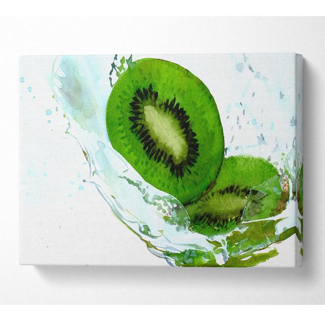 Fresh Kiwi Splash - Wrapped Canvas Art Prints House of Hampton Size: 66cm H x 106.6cm W x 10cm D on Productcaster.