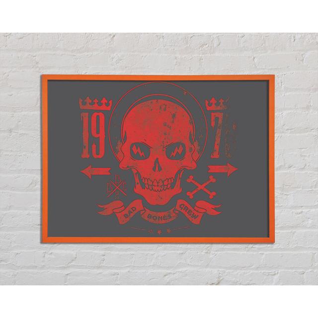 Retro Skull Red - Single Picture Frame Art Prints Happy Larry Size: 59.7cm H x 84.1cm W x 2cm D on Productcaster.