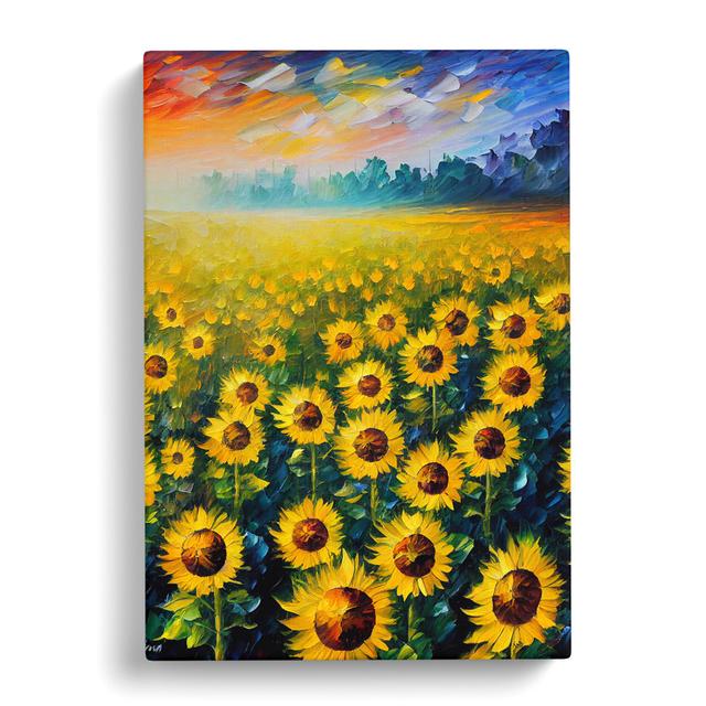 Maratea Sunflower Field Painted - Print Brambly Cottage Size: 50cm H x 35cm W on Productcaster.