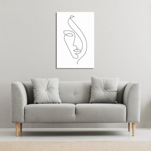 Line Face Drawing Canvas Print Andrew Lee Size: 91cm H x 61cm W x 4cm D on Productcaster.