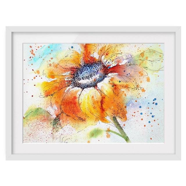 Sunflowers Framed Painting Print East Urban Home Size: 40cm H x 55cm W, Frame Options: Matt white on Productcaster.