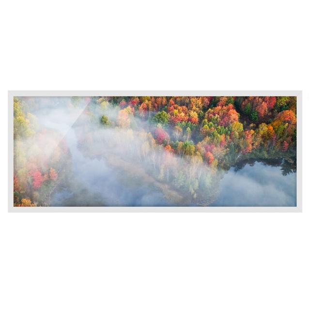 Aerial Photo - Autumn Symphony - Picture Frame Graphic Art Alpen Home Size: 30cm H x 75cm W x 2cm D, Frame Option: White Framed on Productcaster.