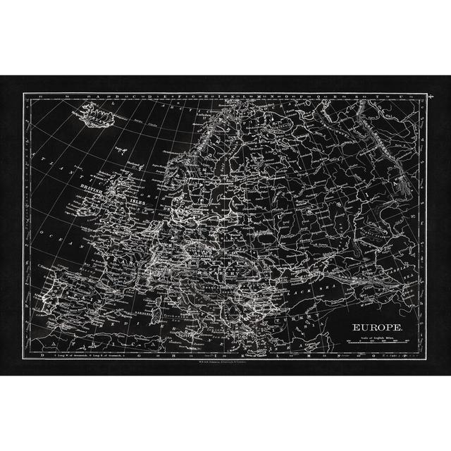 Blackprint Map of Europe - Wrapped Canvas Art Prints Borough Wharf Size: 61cm H x 91cm W x 3.8cm D on Productcaster.