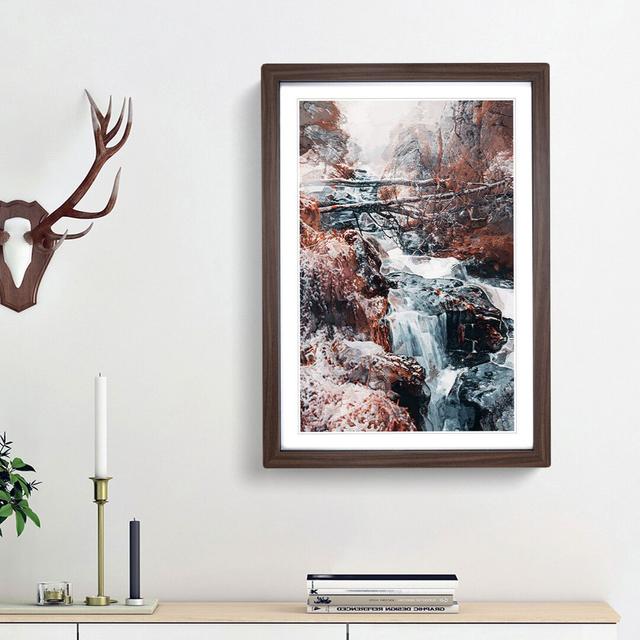 Forest in Norway in Abstract - Picture Frame Graphic Art Print East Urban Home Size: 65cm H x 48cm W x 2cm D, Frame Option: Walnut Framed on Productcaster.