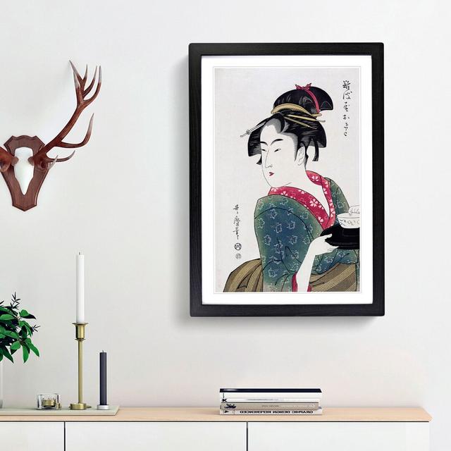 Naniwaya Okita by Kitagawa Utamaro - Picture Frame Art Print East Urban Home Size: 65cm H x 48cm W x 2cm D, Frame Option: Black Framed on Productcaster.