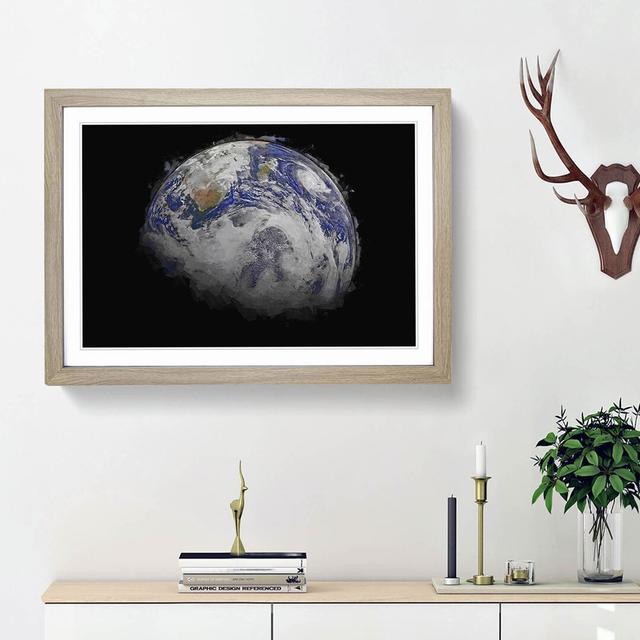 A Sky View of Earth in Abstract - Picture Frame Graphic Art Print East Urban Home Frame Option: Oak Framed, Size: 36cm H x 48cm W x 2cm D on Productcaster.