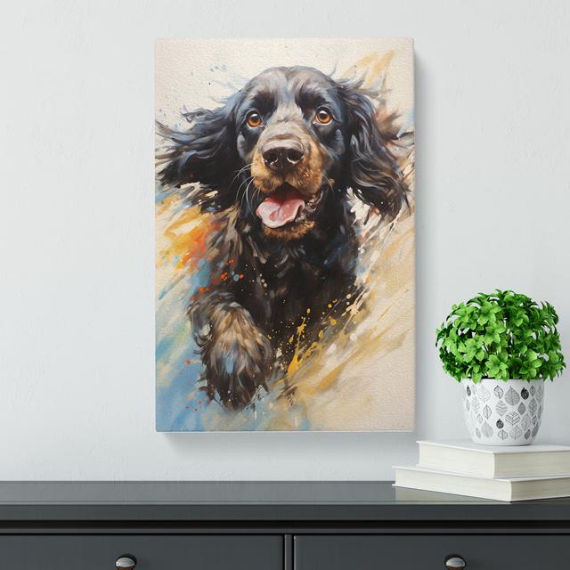 Cocker Spaniel Action Painting - Print Marlow Home Co. Size: 76cm H x 50cm W x 3cm D on Productcaster.