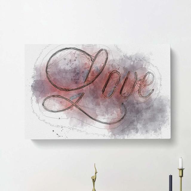 Love Sign In Abstract - Wrapped Canvas Print East Urban Home Size: 35cm H x 50cm W x 3cm D on Productcaster.