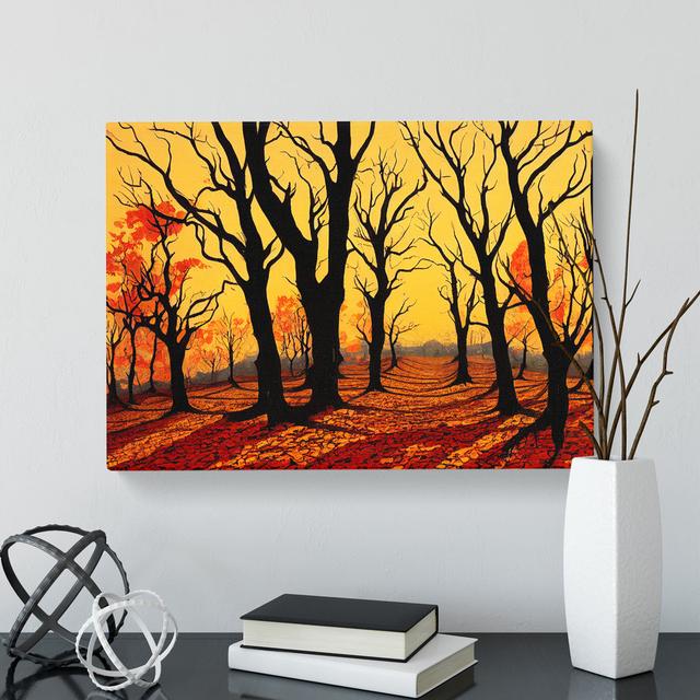 Exclusive Autumn Forest - Wrapped Canvas Graphic Art Alpen Home Size: 50cm H x 76cm W x 3cm D on Productcaster.