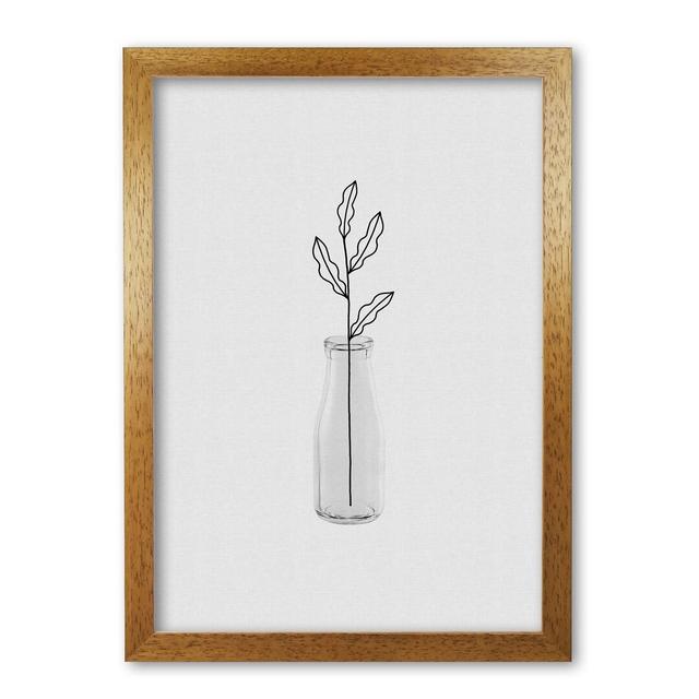 Leaf Still Life - Print East Urban Home Size: 85 cm H x 60 cm W x 5 cm D, Format: Honey Oak Frame on Productcaster.