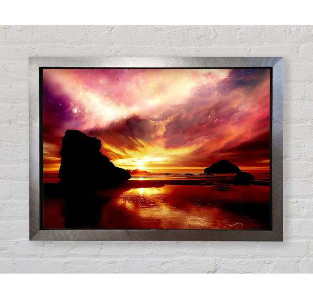 Pink Sky Explosion - Print Bright Star Size: 100cm H x 141.4cm W x 3.4cm D on Productcaster.