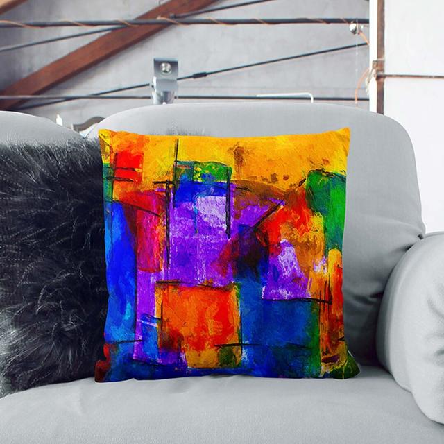 Abstract Art Painting Vol.398 by S.Johnson Cushion with Filling East Urban Home Size: 40 x 40 cm, Backing Colour: Black on Productcaster.