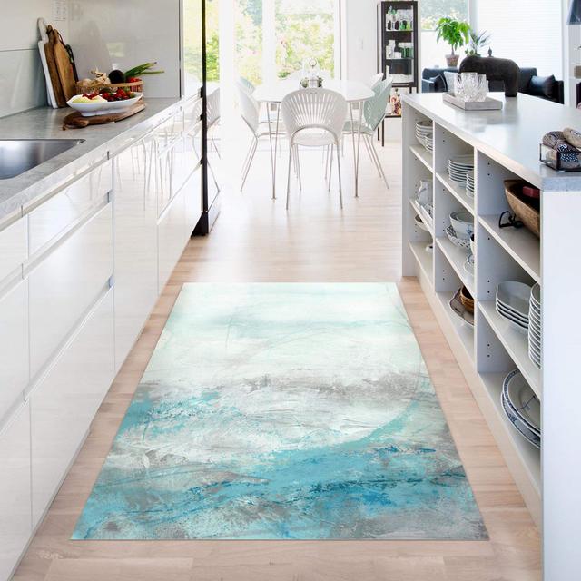 Aamin Power Loomed Turquoise Rug Ivy Bronx Rug Size: Rectangle 105 x 140cm on Productcaster.