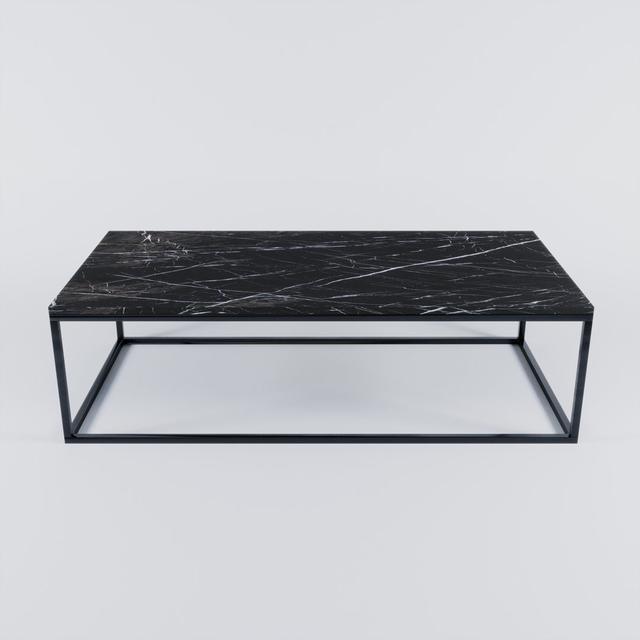 Rectangular Marble Coffee Table Black Ivy Bronx Colour: Black on Productcaster.