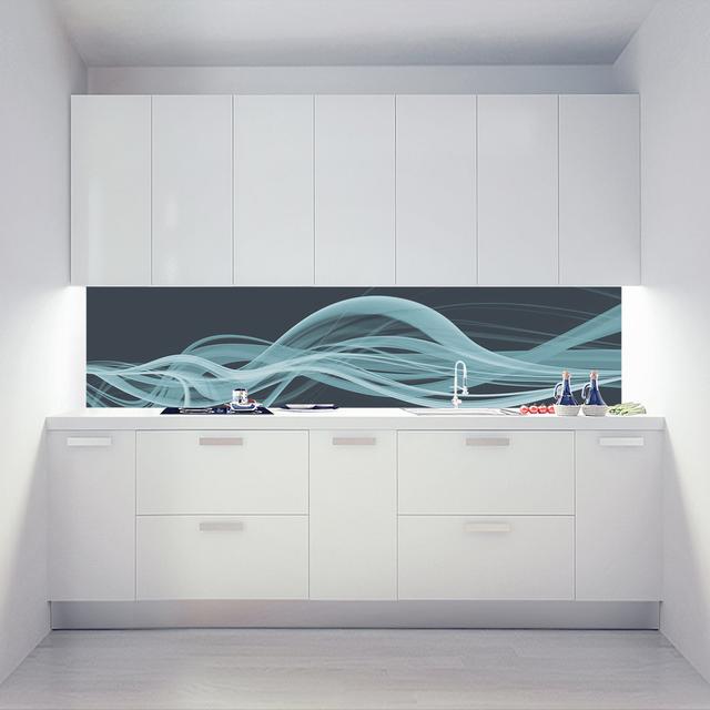 Kitchen splashback aluminum composite panel - Besame Blue Ivy Bronx Size: 50cm H x 220cm W on Productcaster.