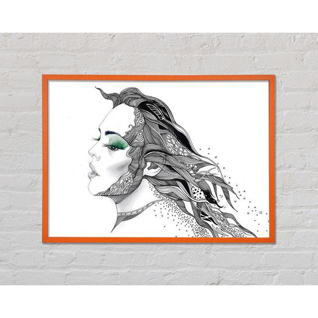 Woman Face Pen Scribble - Single Picture Frame Art Prints Mercer41 Size: 59.7cm H x 84.1cm W x 2cm D on Productcaster.